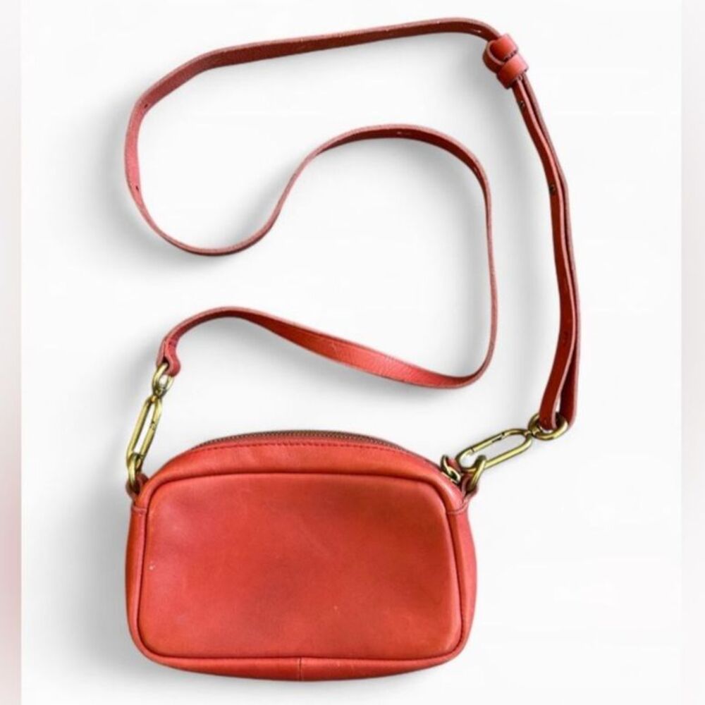 Madewell The Leather Carabiner Mini Crossbody Bag Pomegranate Seed Red